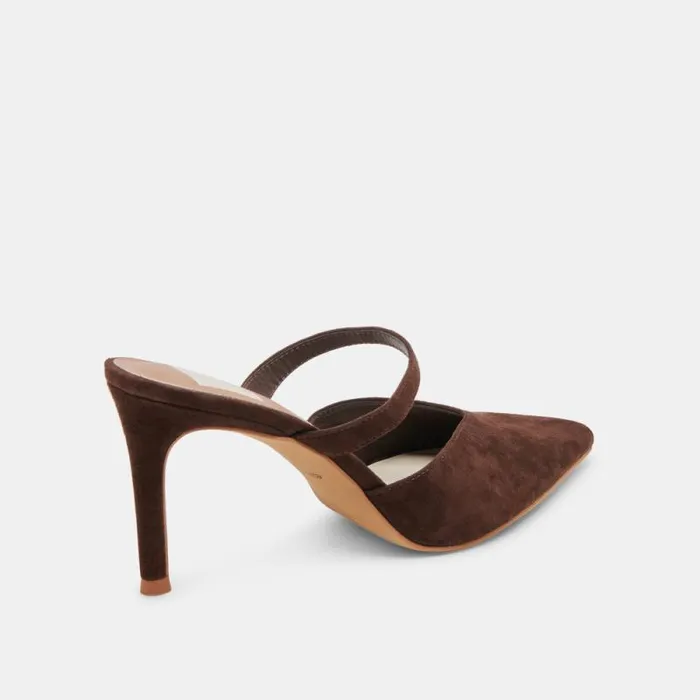 Dolce Vita Kanika Heels Dk Brown Suede Women Heels