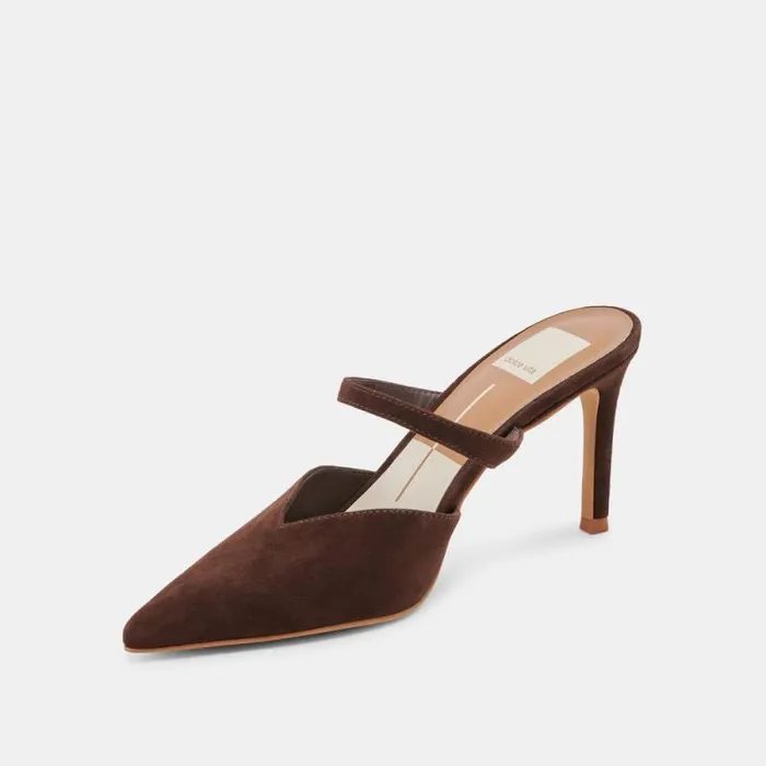 Dolce Vita Kanika Heels Dk Brown Suede Women Heels