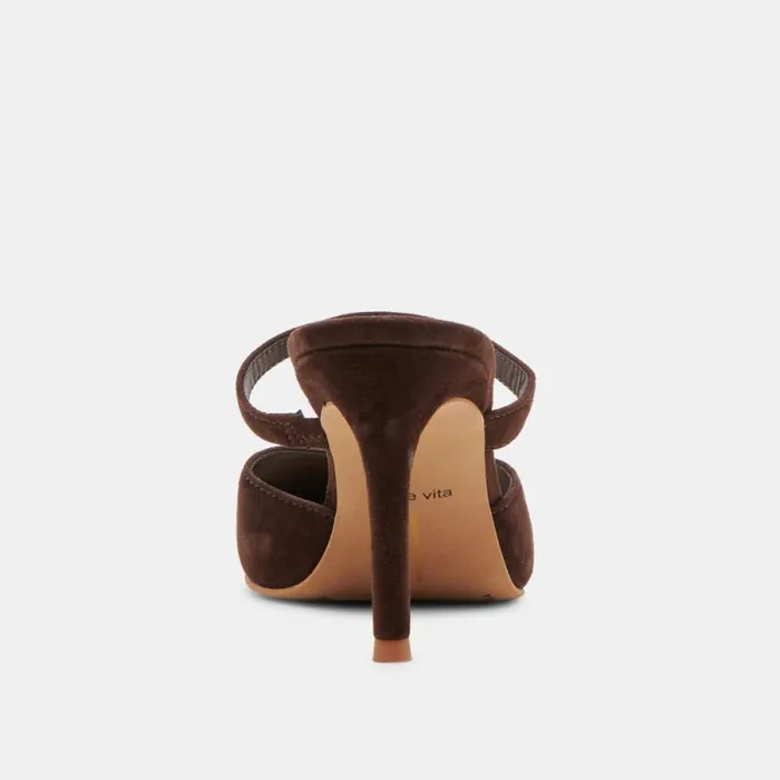 Dolce Vita Kanika Heels Dk Brown Suede Women Heels