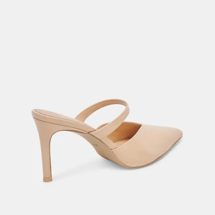 Dolce Vita Kanika Heels French Vanilla Crinkle Patent Women Mules and Clogs