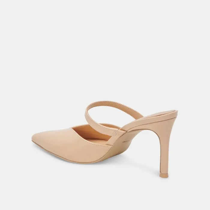 Dolce Vita Kanika Heels French Vanilla Crinkle Patent Women Mules and Clogs