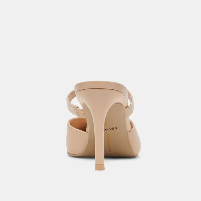 Dolce Vita Kanika Heels French Vanilla Crinkle Patent Women Mules and Clogs