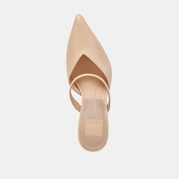 Dolce Vita Kanika Heels French Vanilla Crinkle Patent Women Mules and Clogs