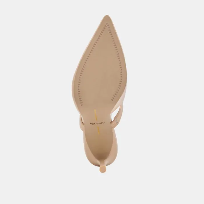 Dolce Vita Kanika Heels French Vanilla Crinkle Patent Women Mules and Clogs