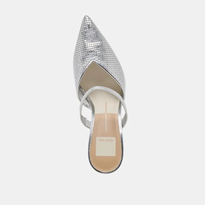 Dolce Vita Kanika Mesh Heels Silver Metallic Mesh Women Heels