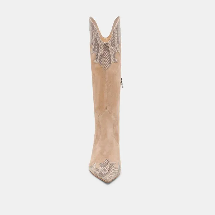 Dolce Vita Kasedy Boots Taupe Multi Suede Women Boots and Booties