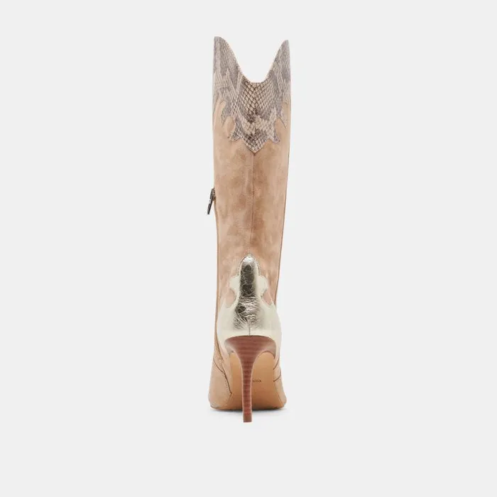Dolce Vita Kasedy Boots Taupe Multi Suede Women Boots and Booties