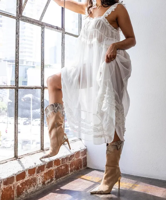 Dolce Vita Kasedy Boots Taupe Multi Suede Women Boots and Booties