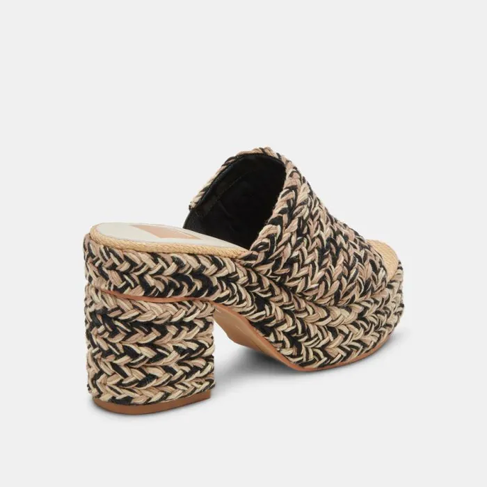 Dolce Vita Lady Heels Black Multi Woven Women Sandals