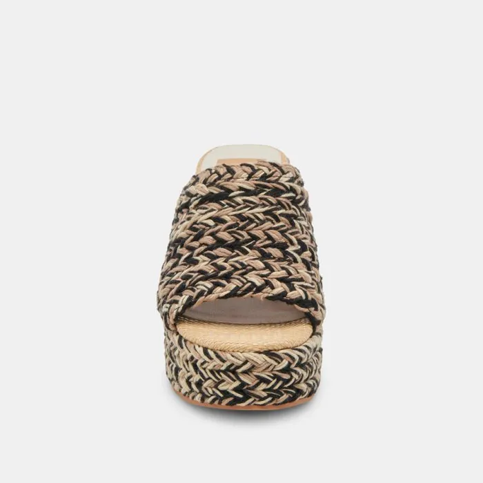 Dolce Vita Lady Heels Black Multi Woven Women Sandals
