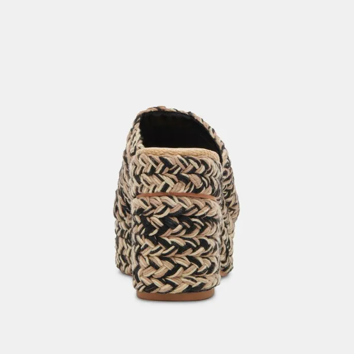 Dolce Vita Lady Heels Black Multi Woven Women Sandals