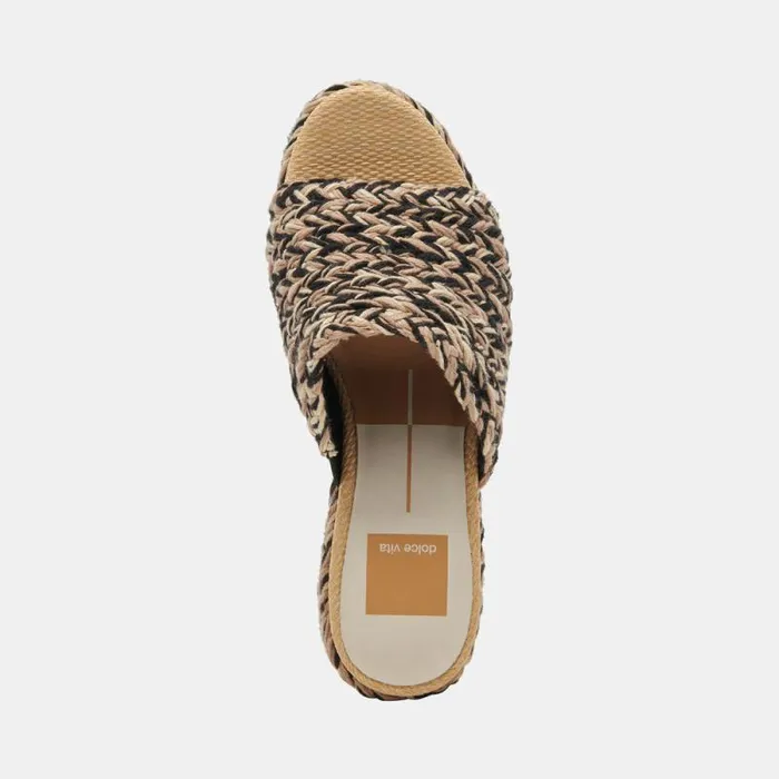 Dolce Vita Lady Heels Black Multi Woven Women Sandals