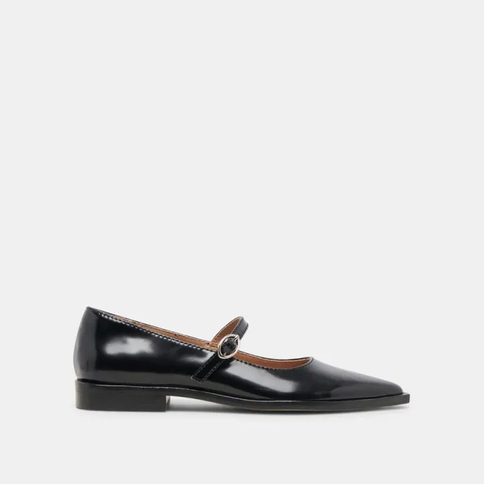 Dolce Vita Largo Flats Midnight Patent Leather Women Flats and Loafers