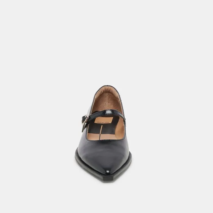 Dolce Vita Largo Flats Midnight Patent Leather Women Flats and Loafers