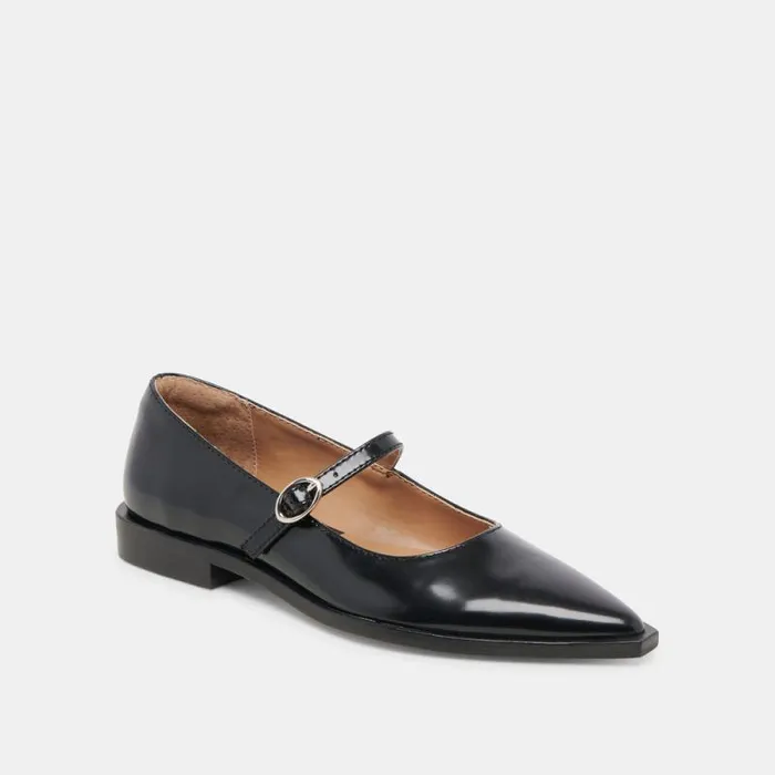 Dolce Vita Largo Flats Midnight Patent Leather Women Flats and Loafers