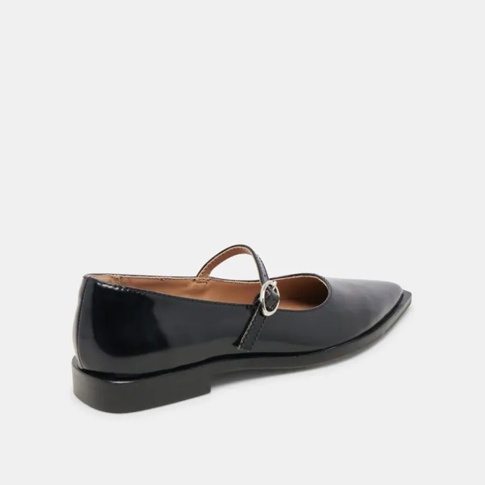 Dolce Vita Largo Flats Midnight Patent Leather Women Flats and Loafers