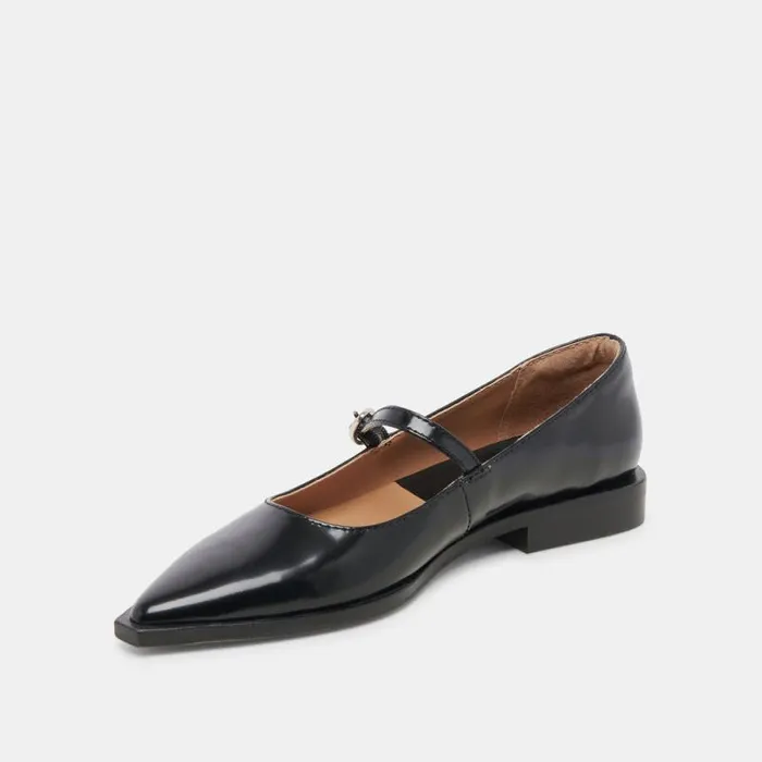 Dolce Vita Largo Flats Midnight Patent Leather Women Flats and Loafers