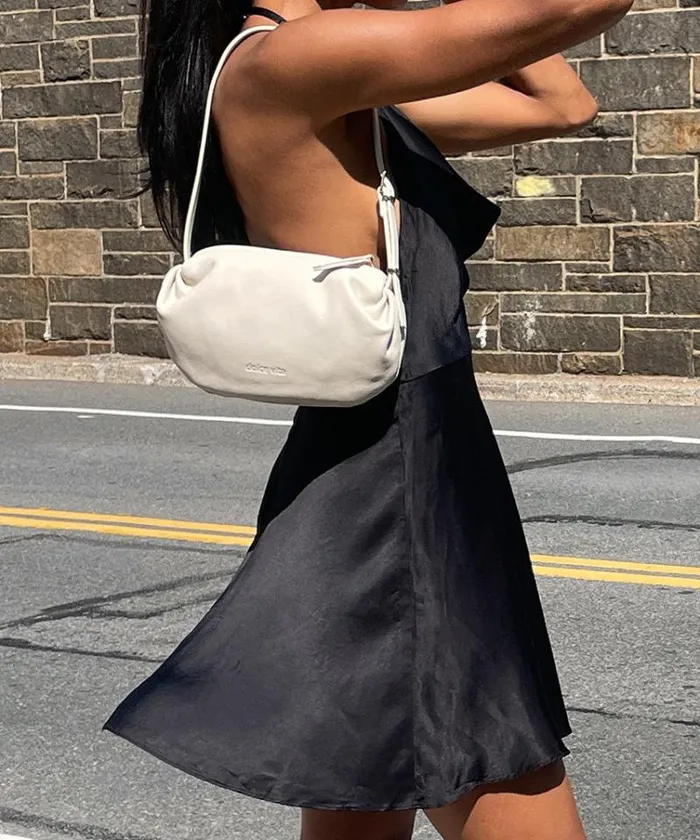 Dolce Vita Livi Shoulder Bag Ivory Leather Women Handbags