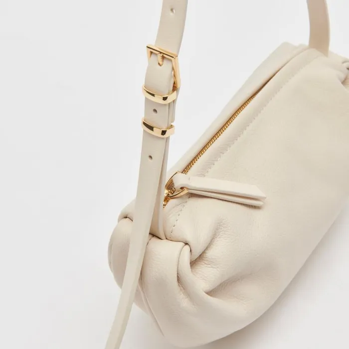 Dolce Vita Livi Shoulder Bag Ivory Leather Women Handbags