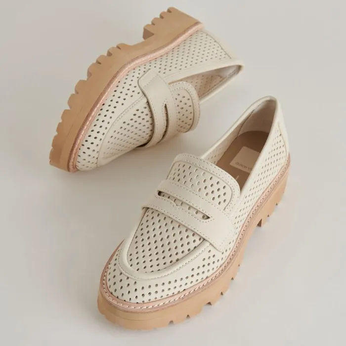 Dolce Vita Malila Loafers Ivory Nubuck Women Flats and Loafers