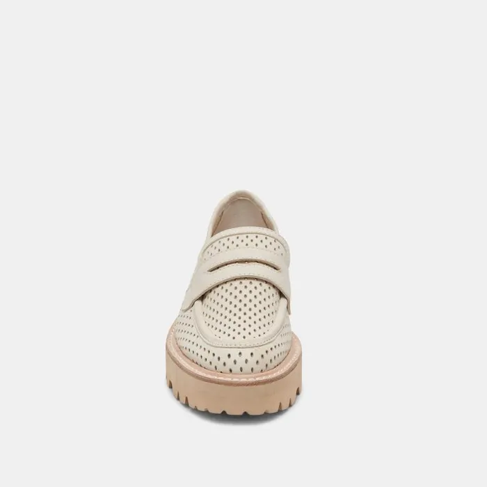 Dolce Vita Malila Loafers Ivory Nubuck Women Flats and Loafers