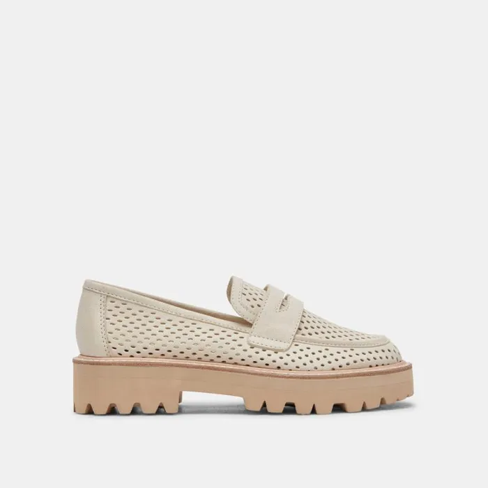 Dolce Vita Malila Loafers Ivory Nubuck Women Flats and Loafers