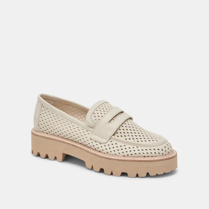 Dolce Vita Malila Loafers Ivory Nubuck Women Flats and Loafers