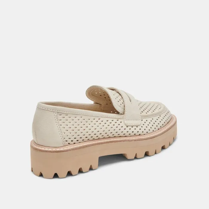 Dolce Vita Malila Loafers Ivory Nubuck Women Flats and Loafers
