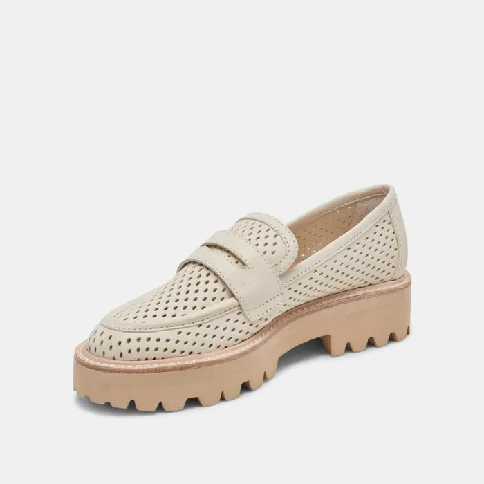 Dolce Vita Malila Loafers Ivory Nubuck Women Flats and Loafers