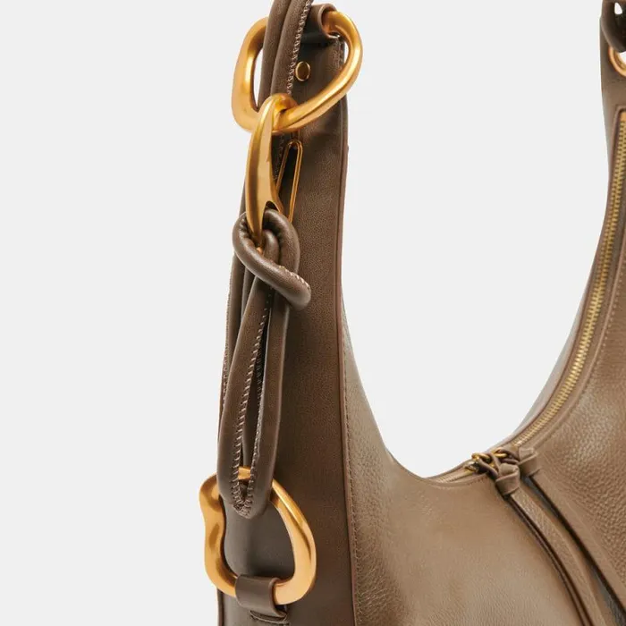Dolce Vita Melanie Shoulder Bag Olive Pebble Leather Women Handbags