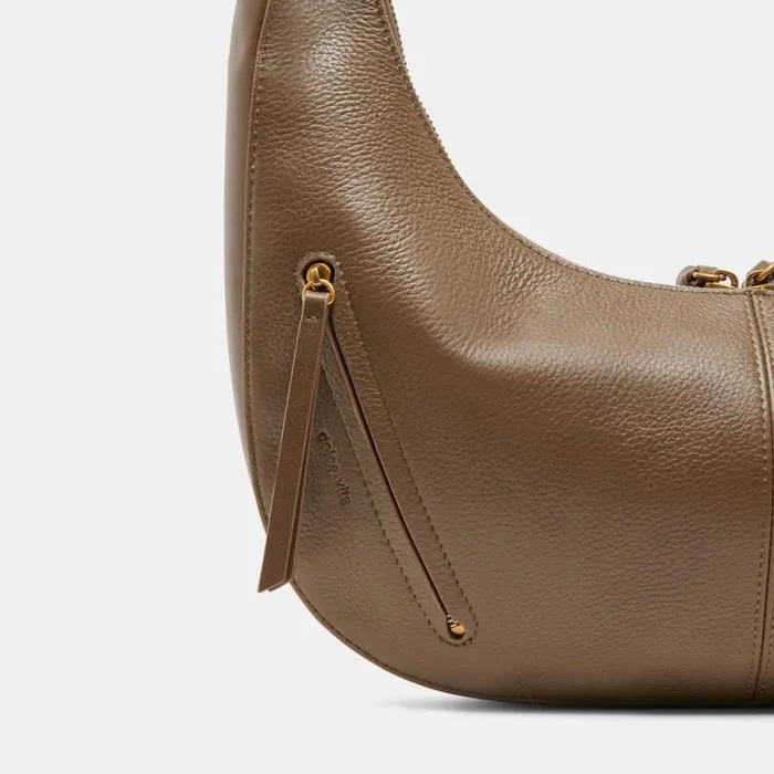 Dolce Vita Melanie Shoulder Bag Olive Pebble Leather Women Handbags