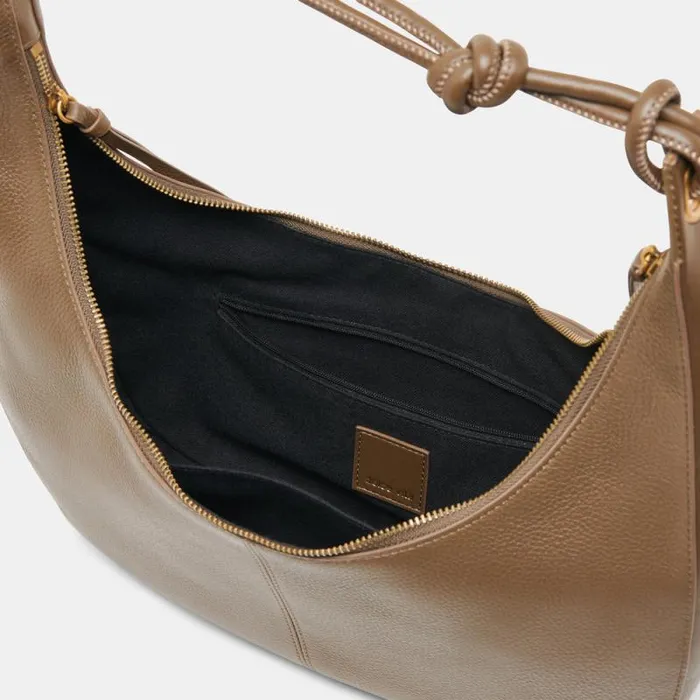 Dolce Vita Melanie Shoulder Bag Olive Pebble Leather Women Handbags