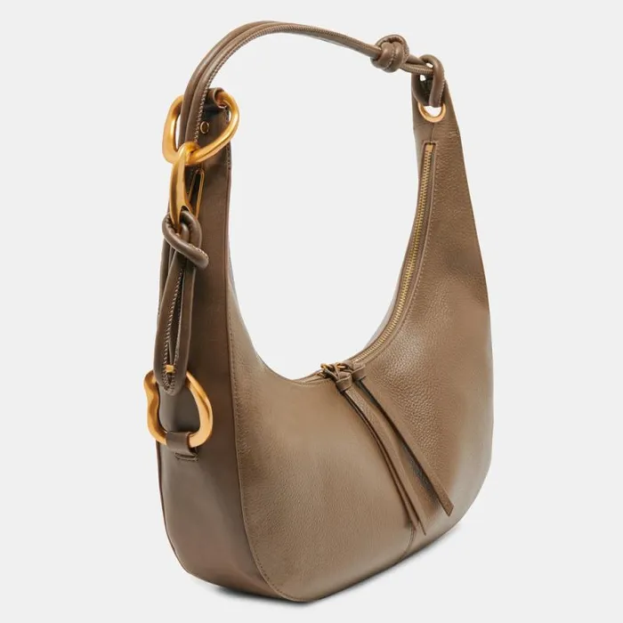 Dolce Vita Melanie Shoulder Bag Olive Pebble Leather Women Handbags