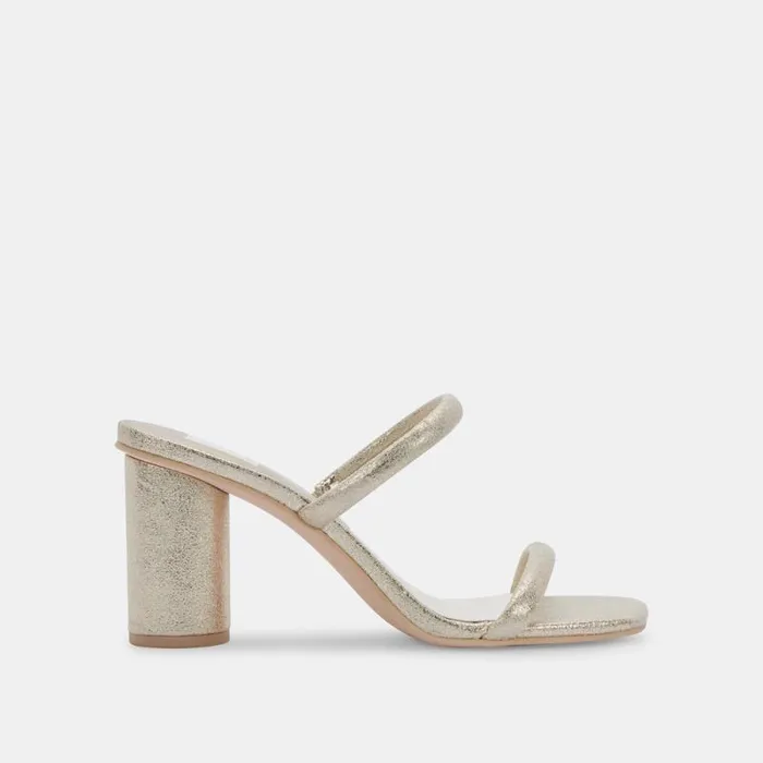 Dolce Vita Noles Heels Gold Metallic Stella Suede Women Heels