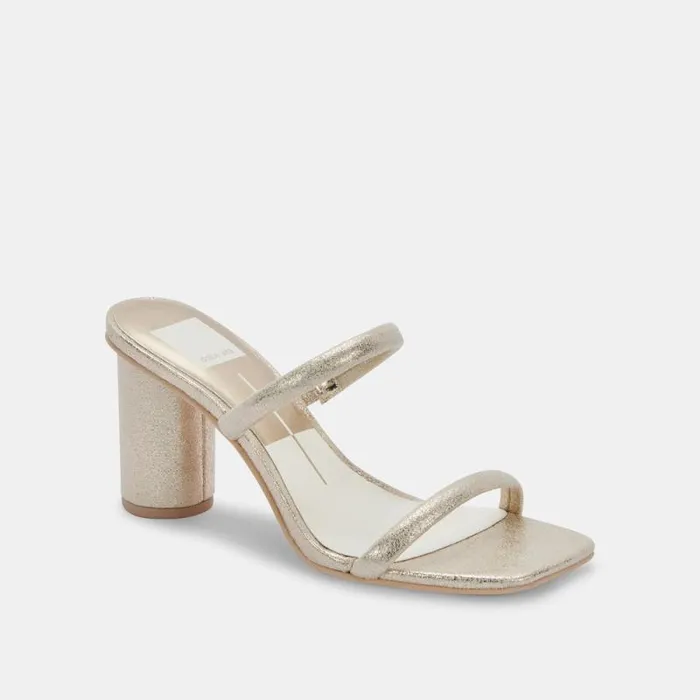 Dolce Vita Noles Heels Gold Metallic Stella Suede Women Heels