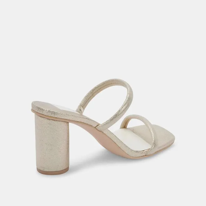 Dolce Vita Noles Heels Gold Metallic Stella Suede Women Heels