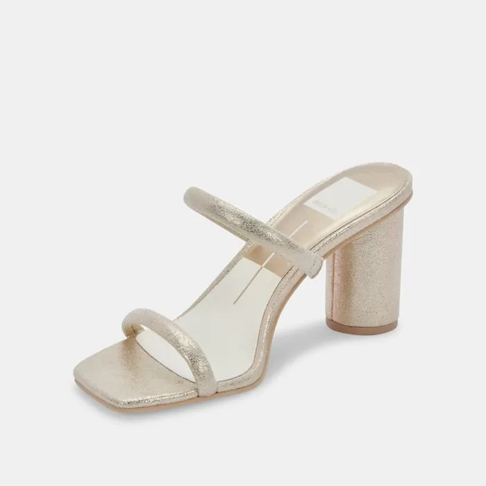 Dolce Vita Noles Heels Gold Metallic Stella Suede Women Heels