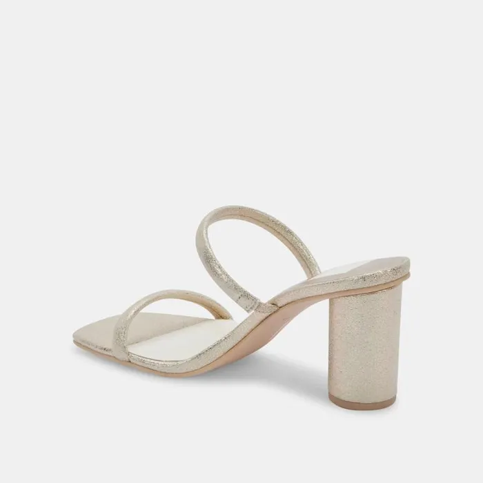 Dolce Vita Noles Heels Gold Metallic Stella Suede Women Heels