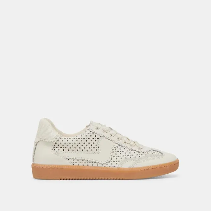 Dolce Vita Notice Eyelet Perf Sneakers White Leather Women Sneakers