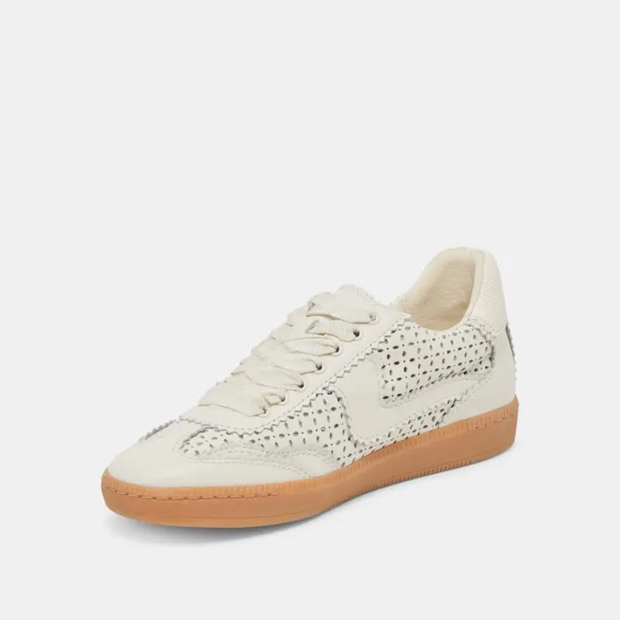 Dolce Vita Notice Eyelet Perf Sneakers White Leather Women Sneakers