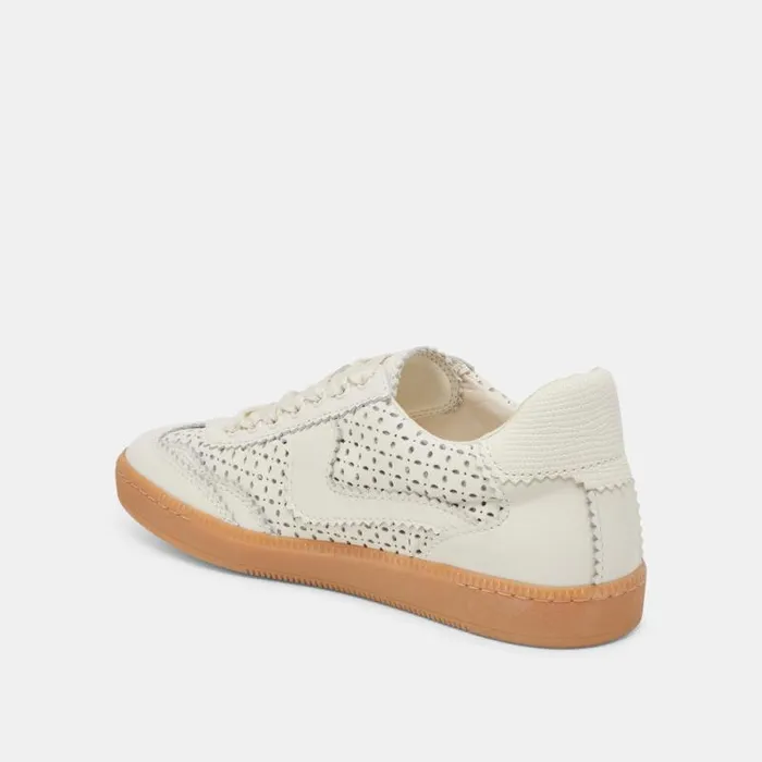 Dolce Vita Notice Eyelet Perf Sneakers White Leather Women Sneakers