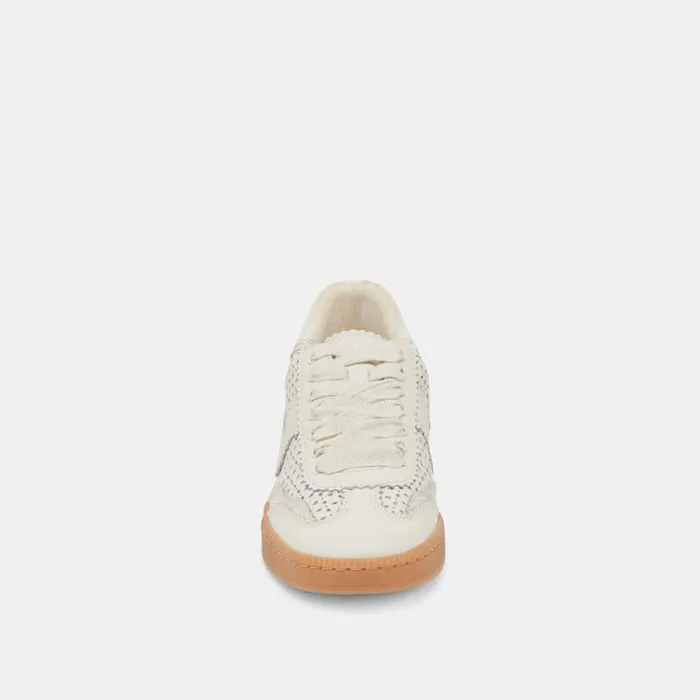 Dolce Vita Notice Eyelet Perf Sneakers White Leather Women Sneakers