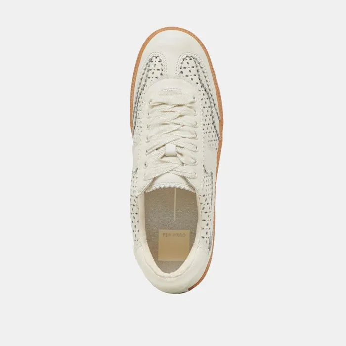 Dolce Vita Notice Eyelet Perf Sneakers White Leather Women Sneakers