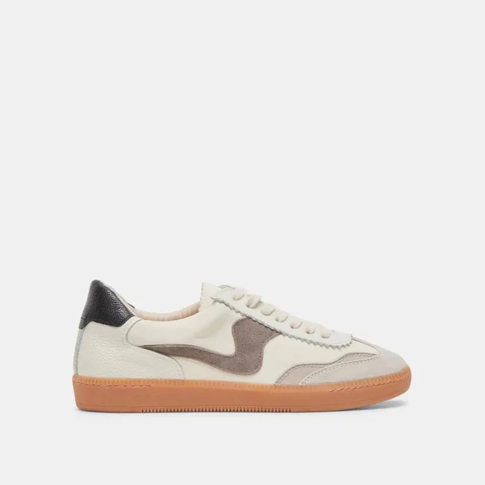 Dolce Vita Notice Wide Sneakers White Grey Leather Women Sneakers