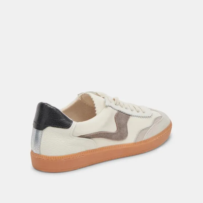 Dolce Vita Notice Wide Sneakers White Grey Leather Women Sneakers