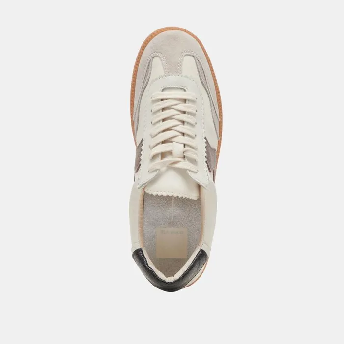 Dolce Vita Notice Wide Sneakers White Grey Leather Women Sneakers