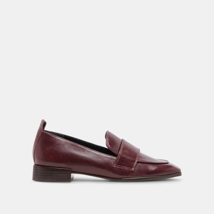Dolce Vita Nygel Loafers Cranberry Leather Women Flats and Loafers