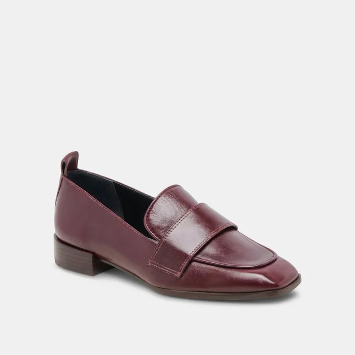 Dolce Vita Nygel Loafers Cranberry Leather Women Flats and Loafers