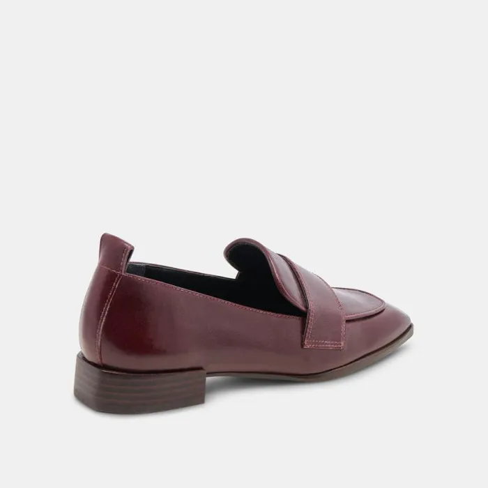 Dolce Vita Nygel Loafers Cranberry Leather Women Flats and Loafers