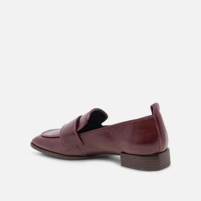 Dolce Vita Nygel Loafers Cranberry Leather Women Flats and Loafers
